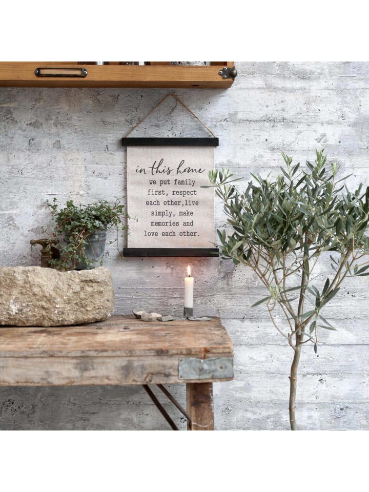 Chic Antique Leinwand In this home in Beige | Schwarz günstig kaufen onesize