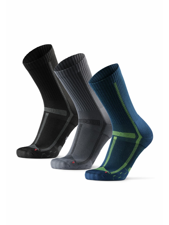 DANISH ENDURANCE Laufsocken Long Distance Crew in black/grey/navy günstig kaufen