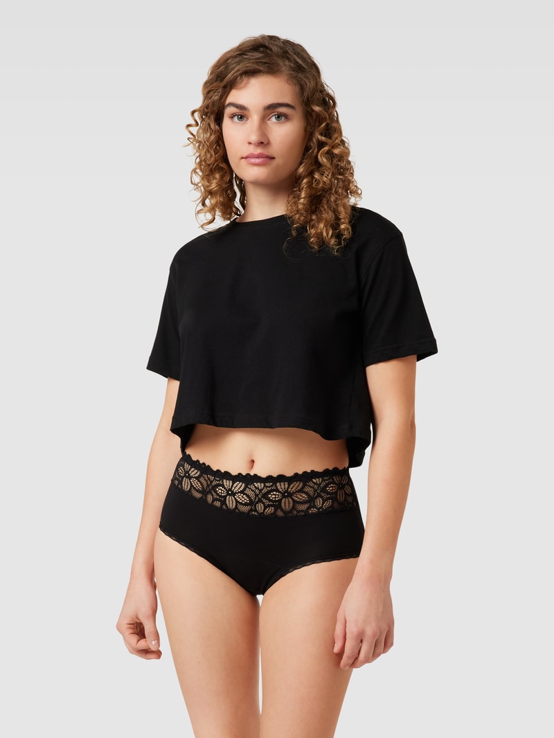 Slip mit Spitzenbesatz Modell 'Deluxe' in schwarz