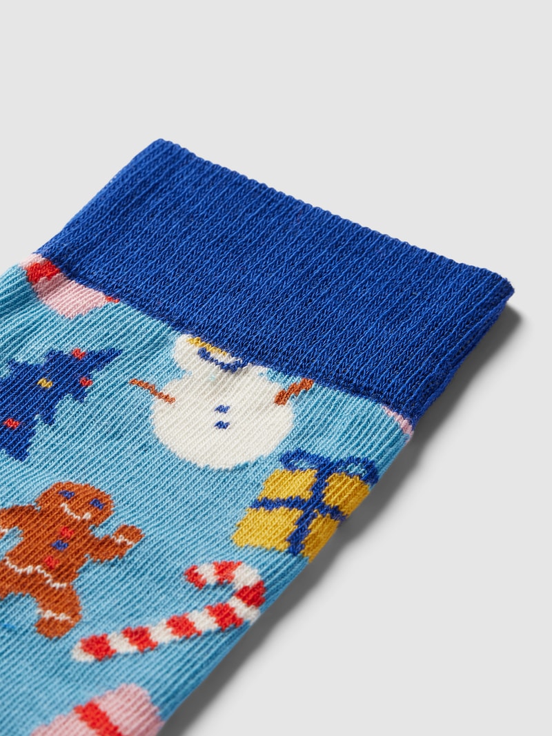 Socken mit Allover-Muster Modell 'Bring It on' in hellblau