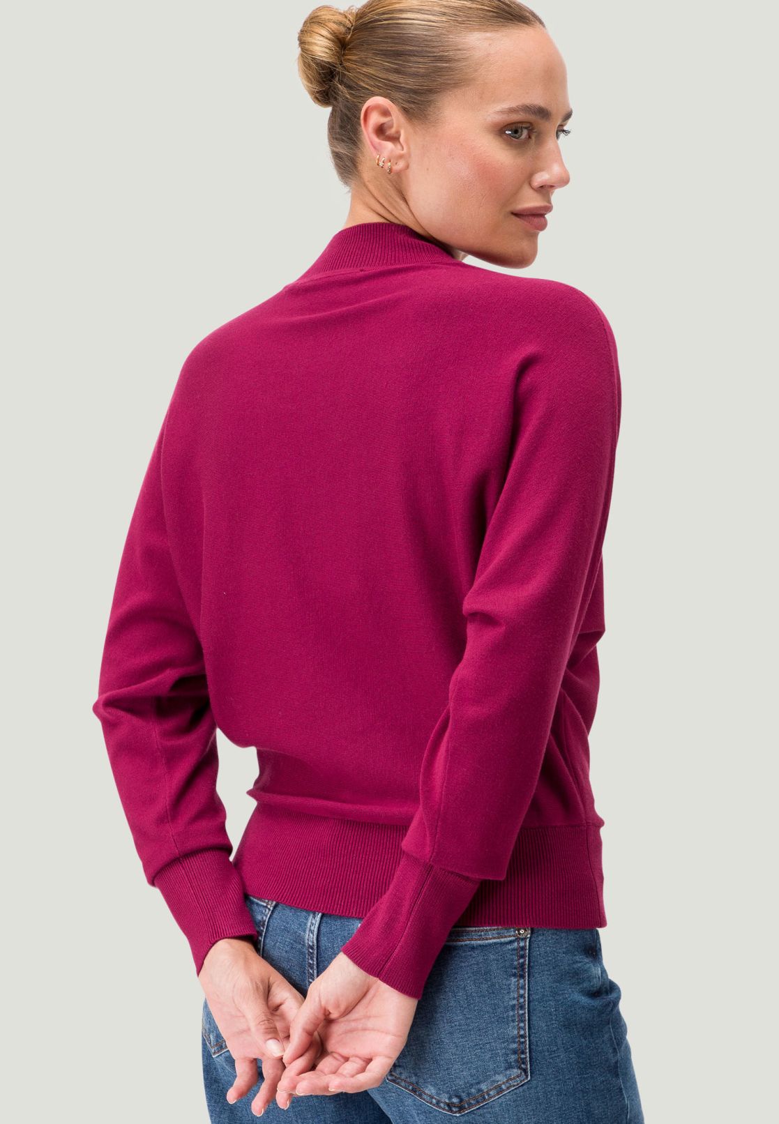 Strickpullover mit Stehkragen