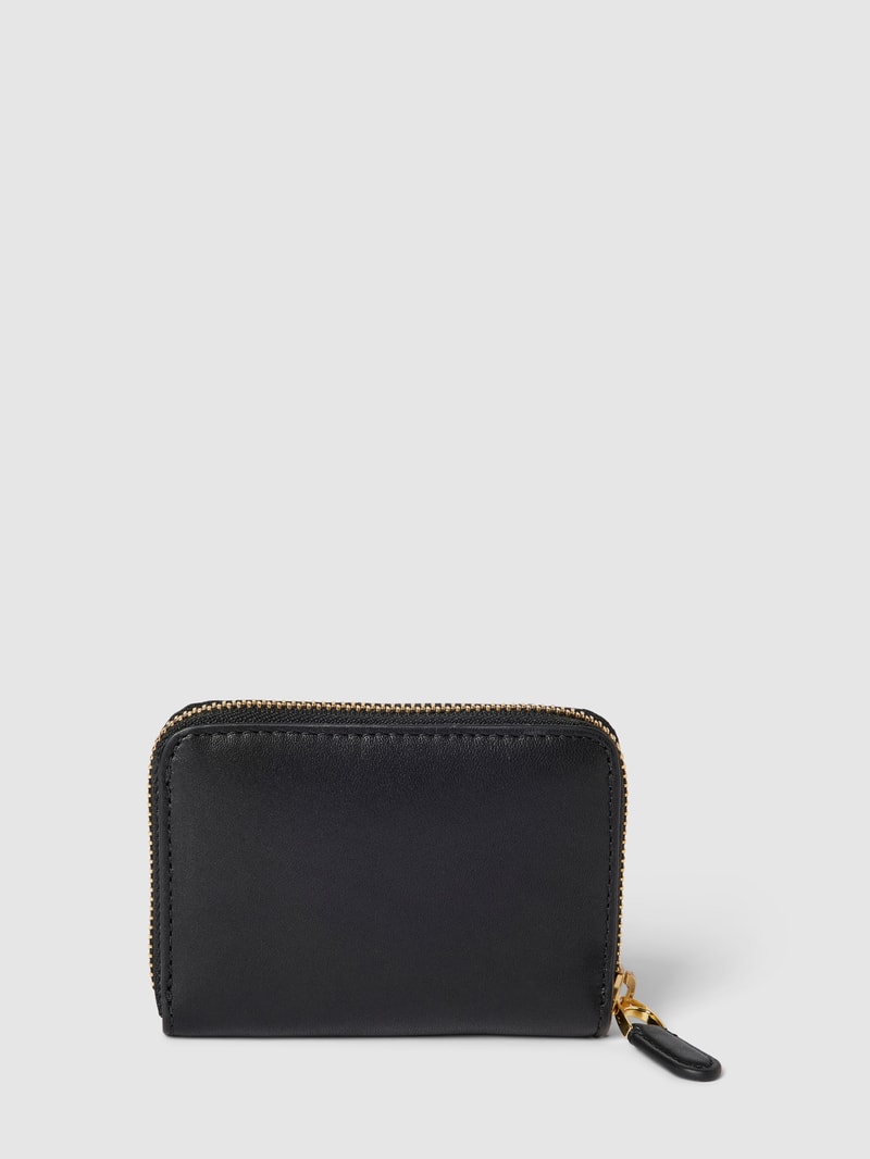 Portemonnaie mit Label-Applikation Modell 'ZIP' in schwarz
