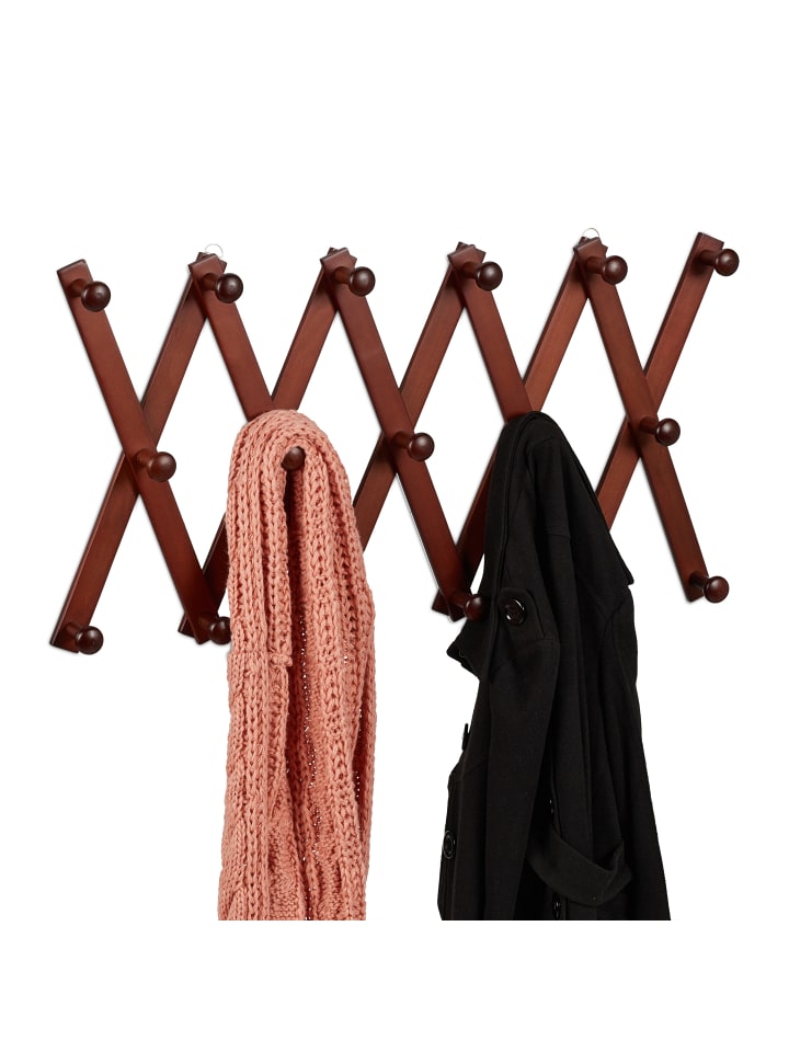 relaxdays Wandgarderobe in Braun günstig kaufen onesize