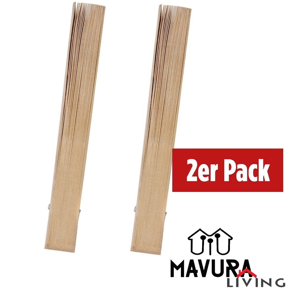 MAVURA Handfächer MAVURALiving Hand Fächer Set aus feinstem Sandelholz Hochzeit Fasching Holz Taschenfächer Tanzfächer Windfächer Klappfächer Holzfächer [2er Set]