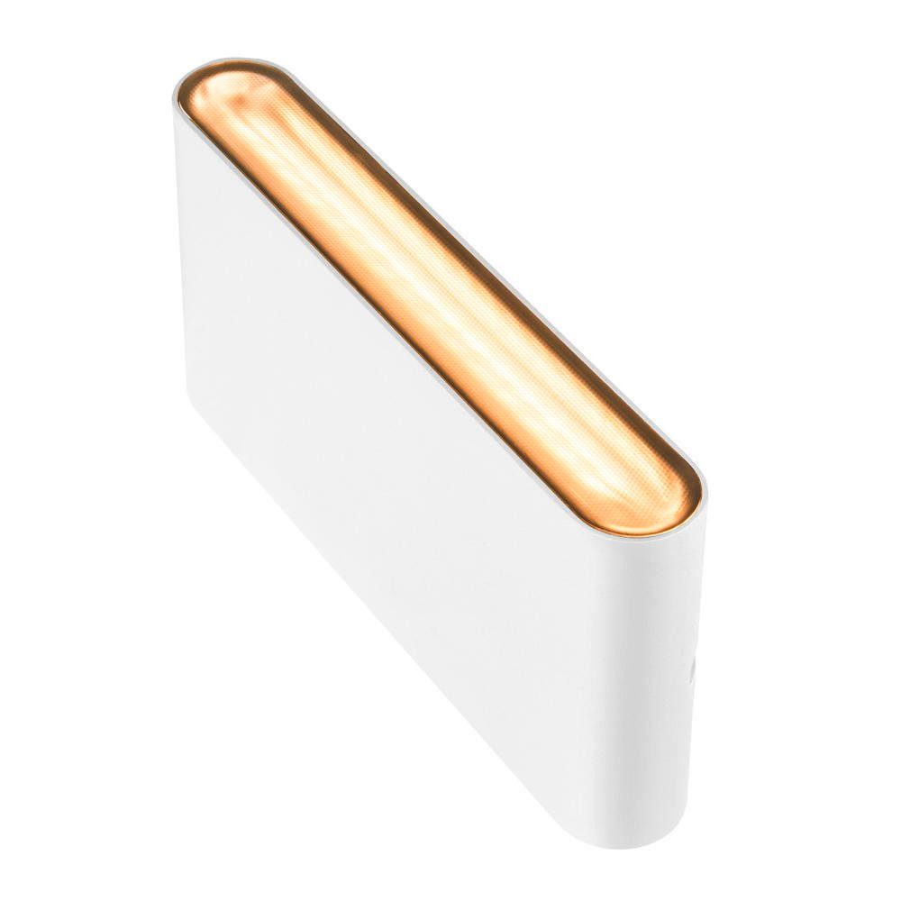 SLV LED Außen-Wandleuchte LED Wandleuchte Oval 18 in Weiß 2x 4,65W 860lm IP65, keine Angabe, Leuchtmittel enthalten: Ja, fest verbaut, LED, warmweiss, Aussenlampe, Aussenwandleuchte, Outdoor-Leuchte