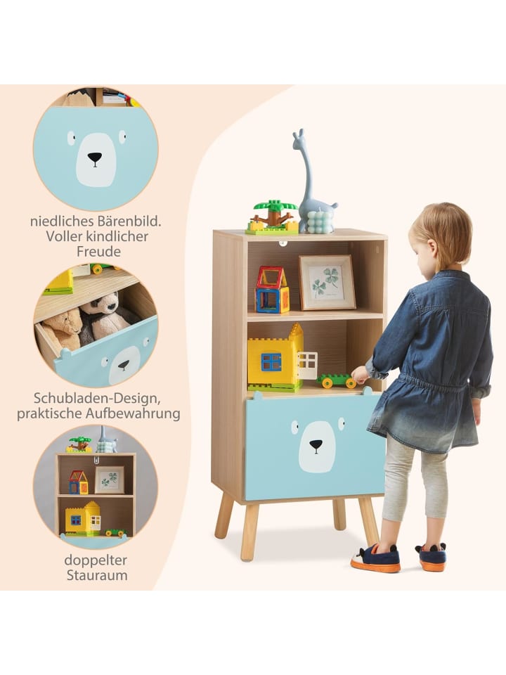 COSTWAY Bücherregal 3 Ebenen in Gelb günstig kaufen 85 cm