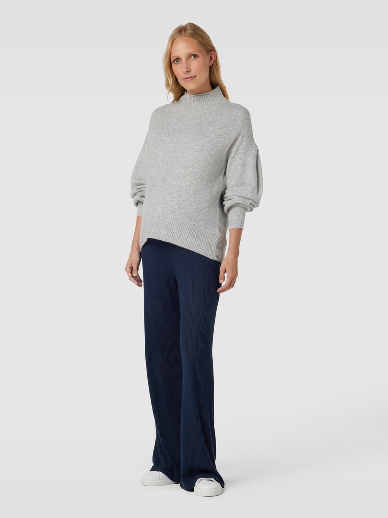 Umstands-Stoffhose in Ripp-Optik in marineblau