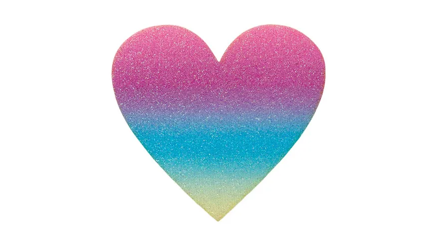 Mono Quick Bügelmotiv Herz Glitzer Regenbogen