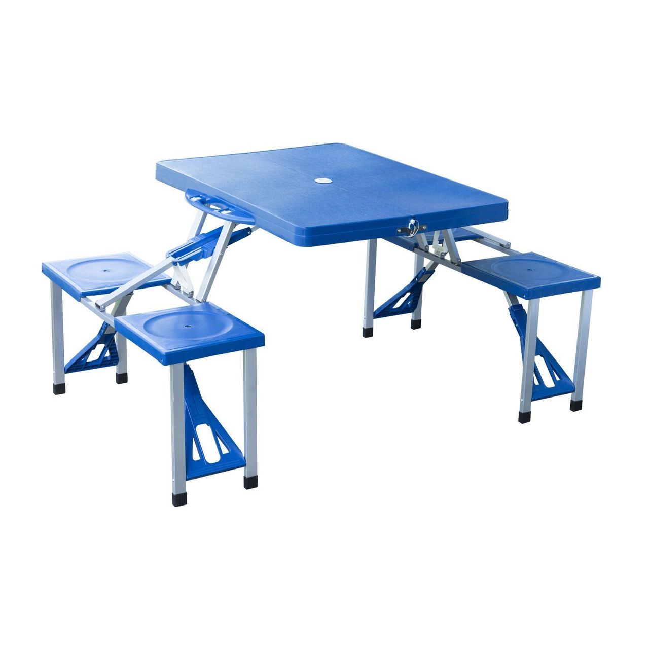 Outsunny Campingtisch Set Picknicktisch Sitzgruppe Klapptisch mit 4 Stühle Alu