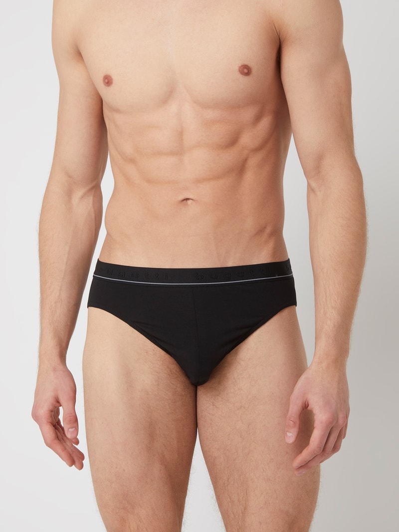 Slip mit Stretch-Anteil im 2er-Pack Modell 'Rom' in schwarz