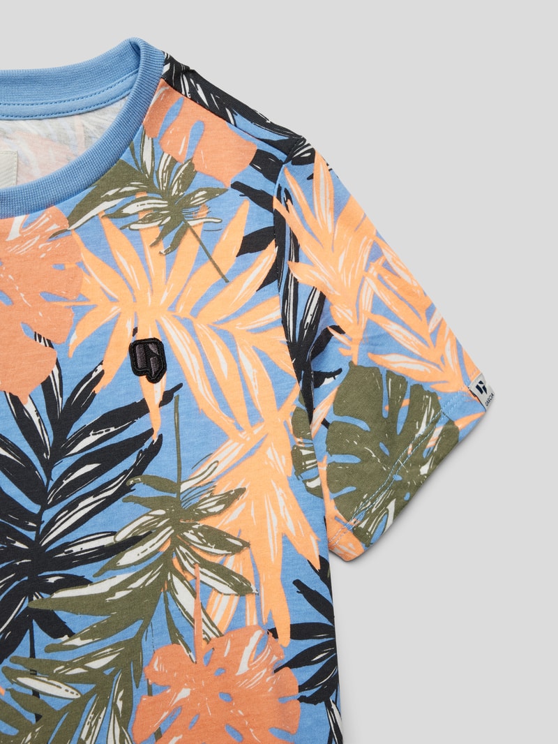 T-Shirt mit Motiv-Print in blau