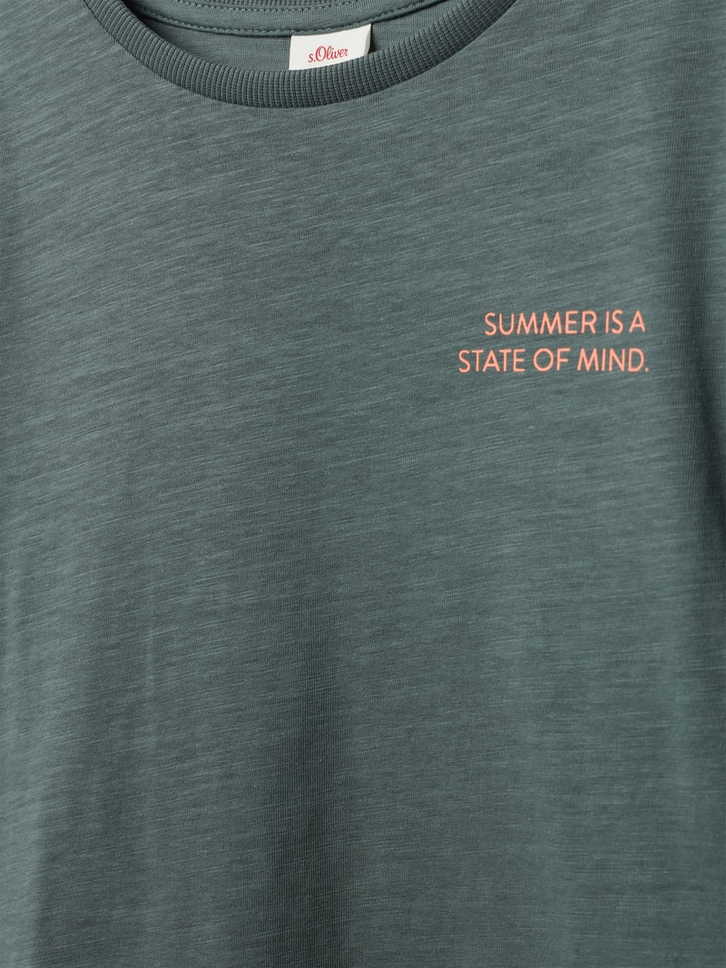 T-Shirt mit Motiv-Print in dunkelgrün