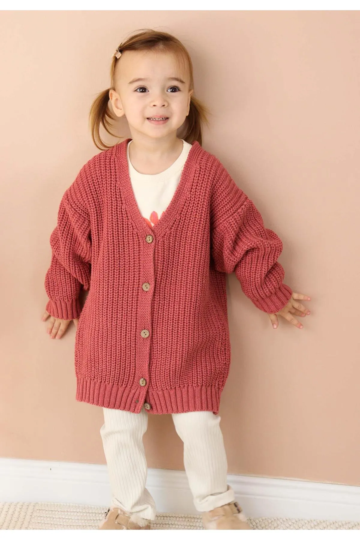 Cigit  Strickjacke - Rosa - Regular Fit