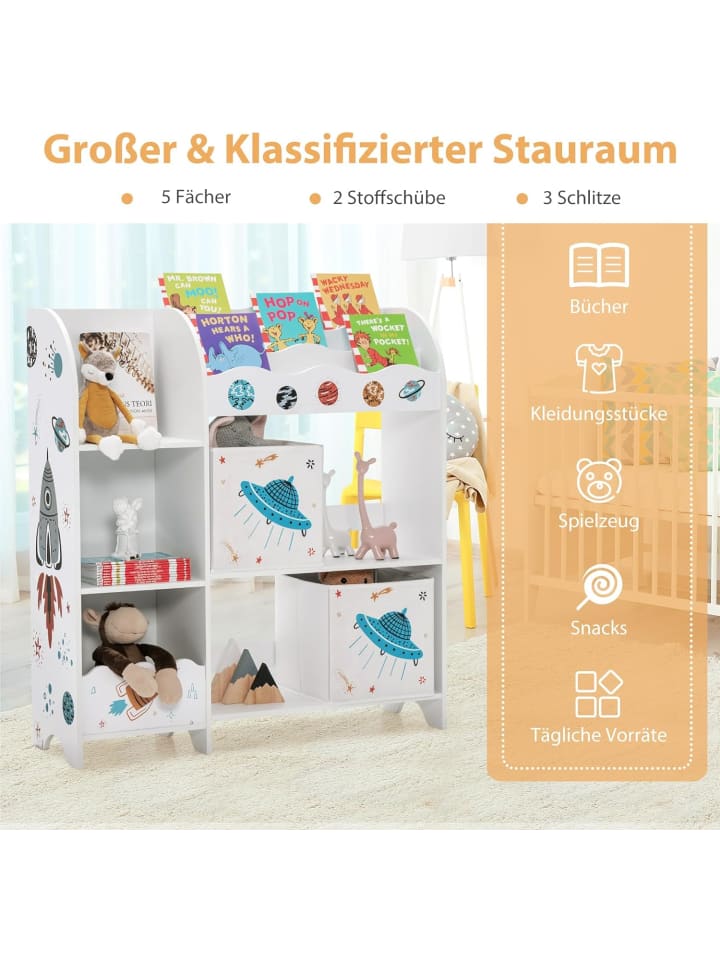 COSTWAY Spielzeug-Organizer 93x30x102cm in Weiß günstig kaufen onesize