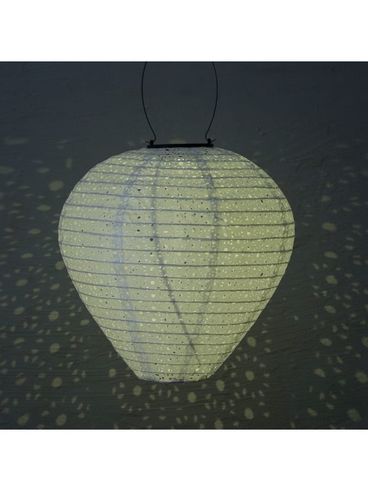 MARELIDA 2x LED Solar Lampion mit Blumenmuster D: 25cm/30cm in weiß günstig kaufen onesize
