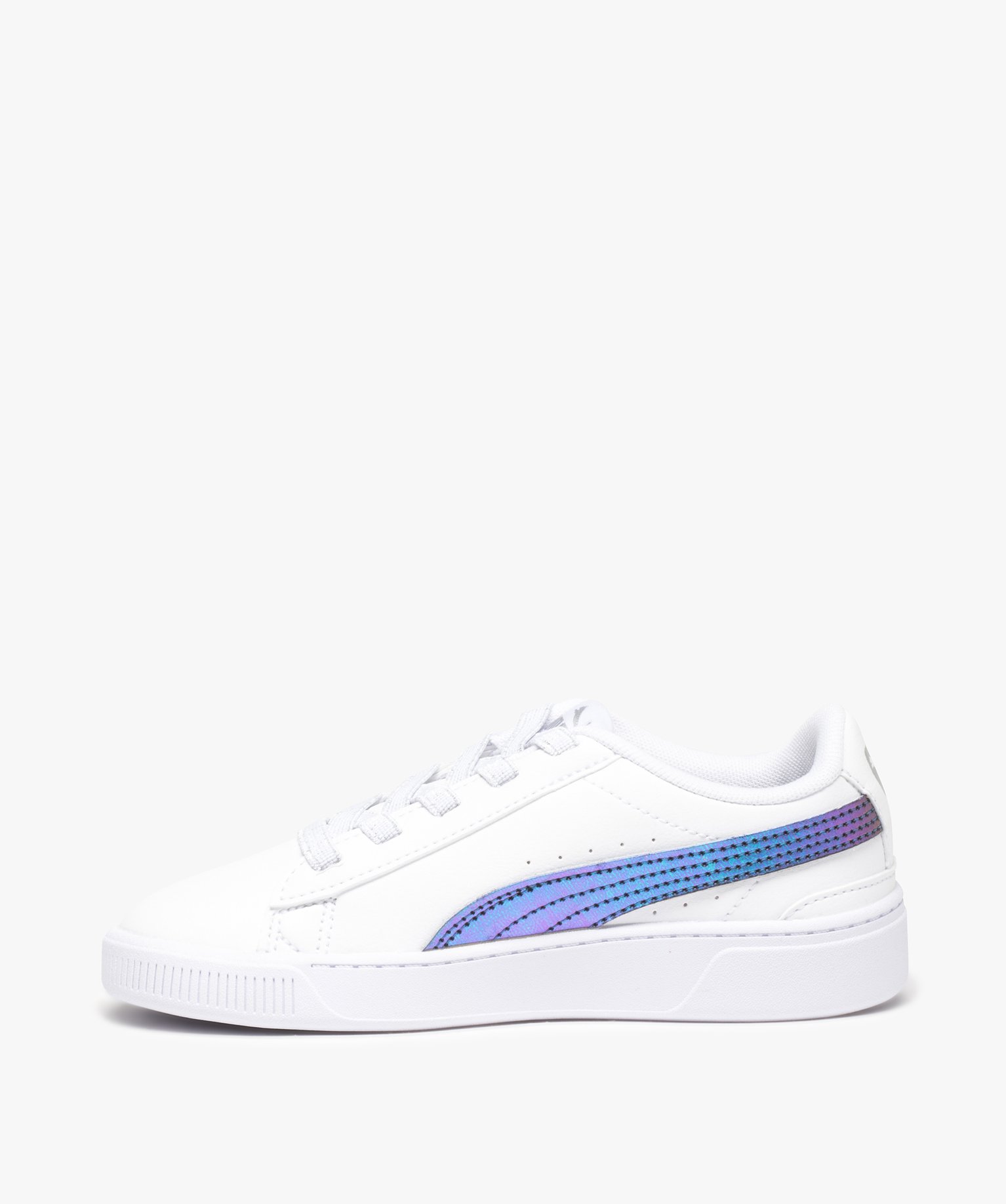 Tennis fille avec bande multicolore sur le cté - Puma blanc | GEMO