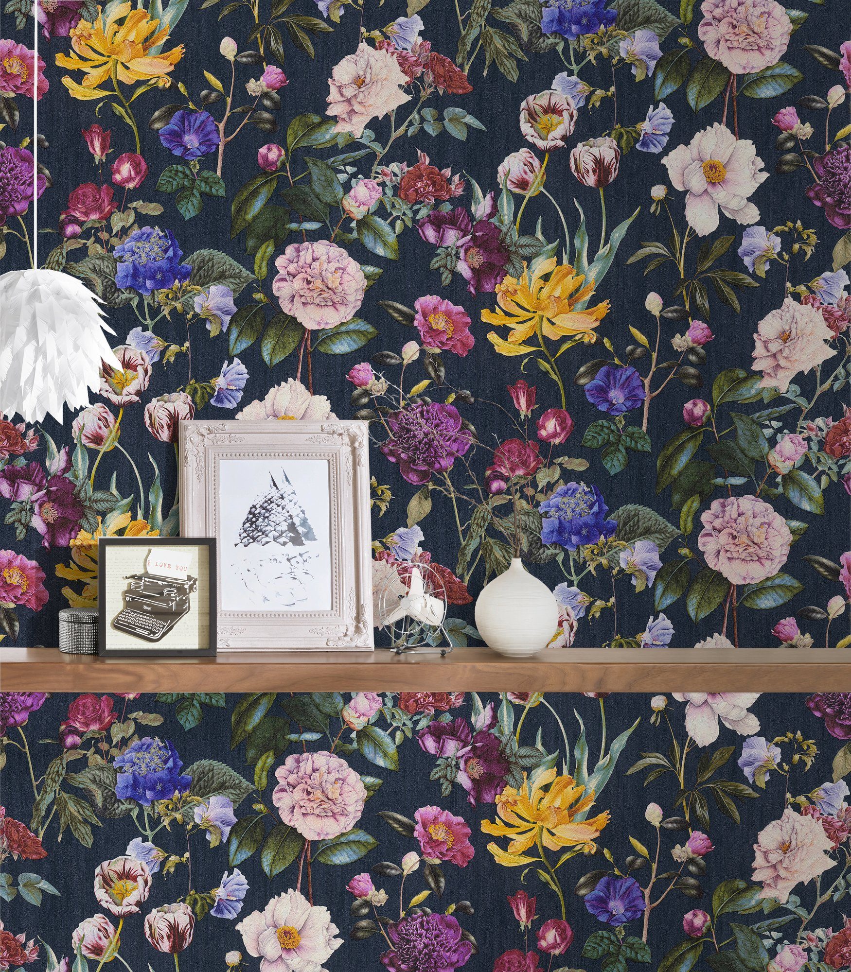 A.S. Création Vliestapete Jette Joop tropisch floral natürlich, floral, Blumentapete Tapete Streifen