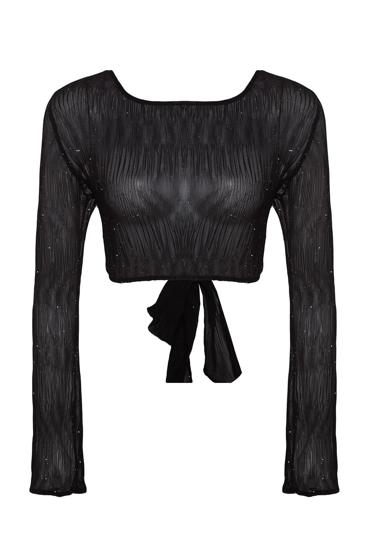 Trendyol Collection  Schwarze glänzende Bluse TPRAW24BZ00004