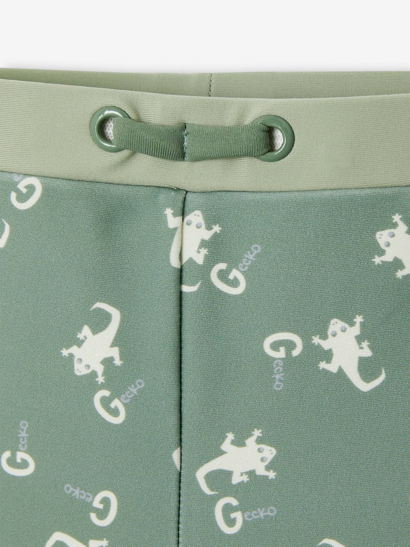 Vertbaudet Jungen Baby Badehose mit Gecko-Print Oeko-Tex - moosgrün