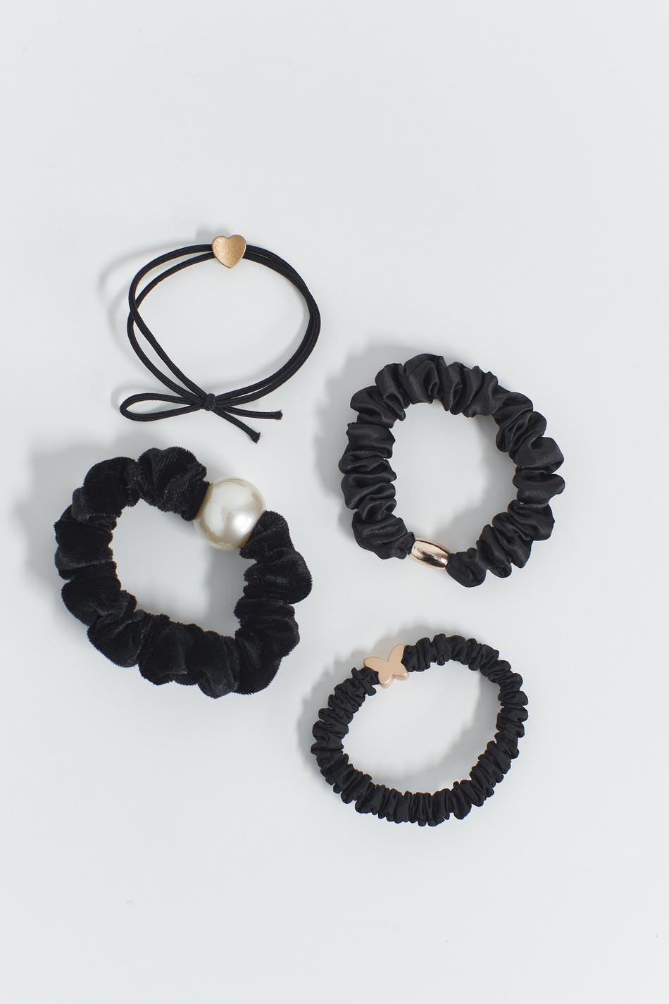 4-pack decorated hair ties