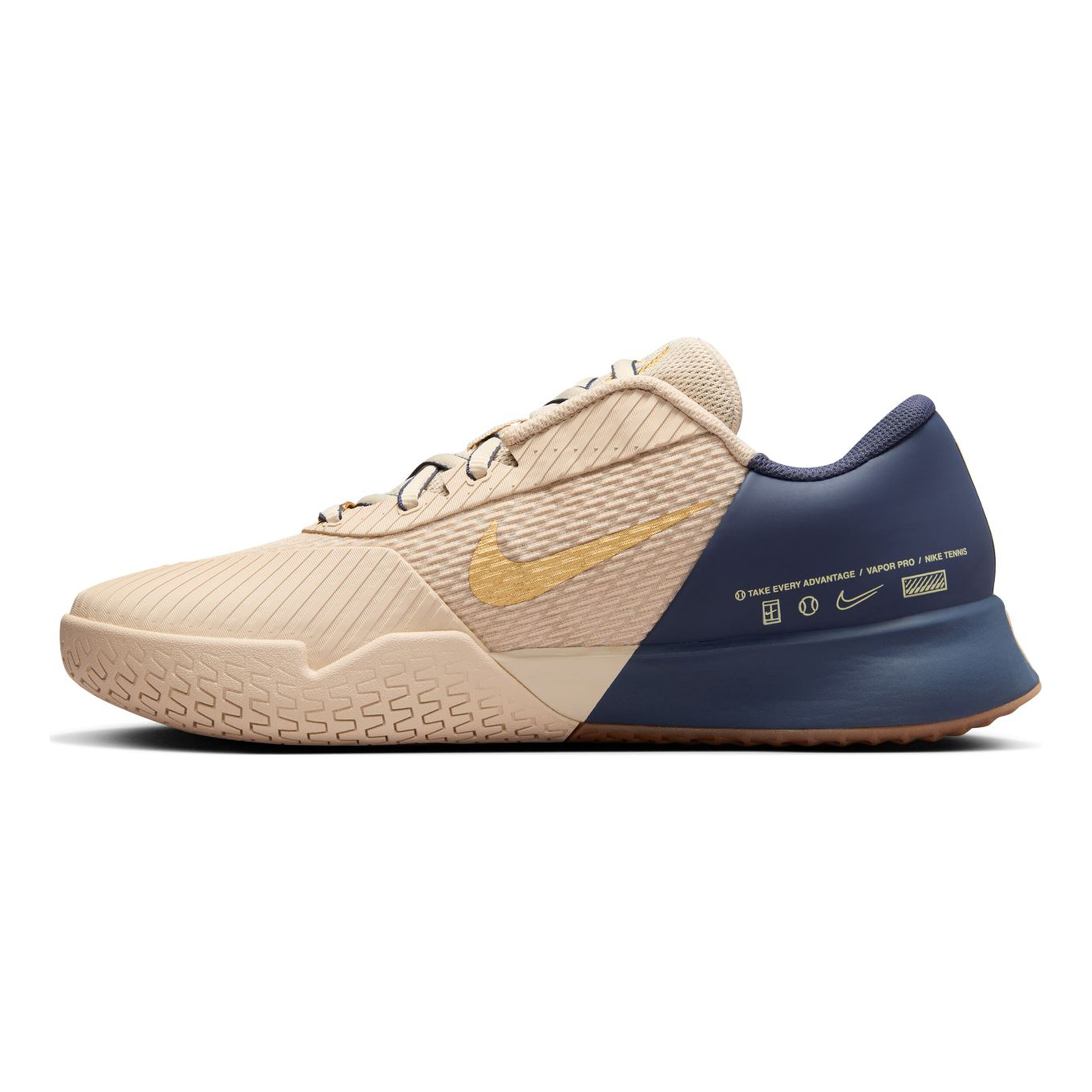 Air Zoom Vapor Pro 2 PRM Allcourtschuh Herren - Beige, Dunkelblau
