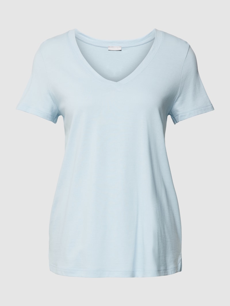 Pyjama-Oberteil mit V-Ausschnitt Modell 'Sleep&Lounge' in hellblau