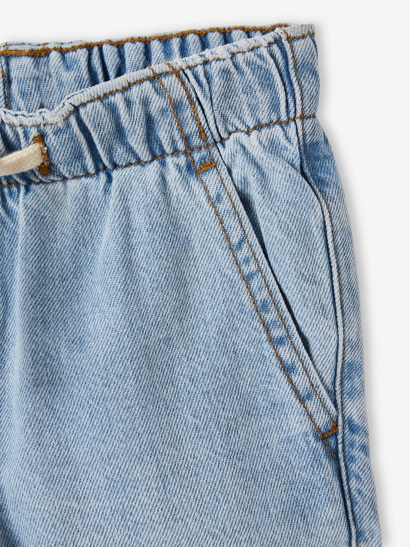 Vertbaudet Weite Jungen Jeans mit Schlupfbund Oeko-Tex - grauer denim