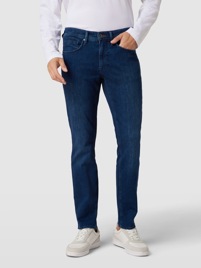 Slim Fit Jeans mit Kontrastnähten Modell 'Chris' in jeans