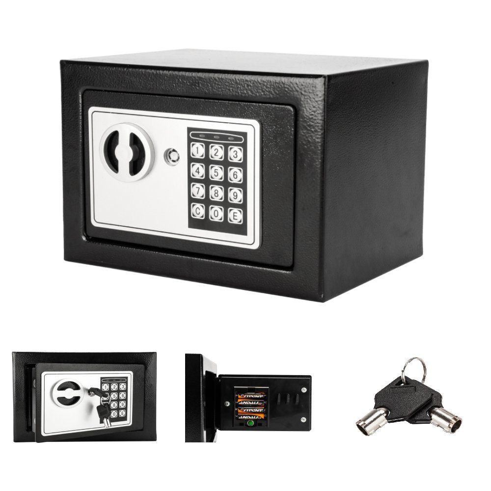 FCH Tresor Elektronischer Safe Tresor, mit Schlüssel Inkl. Batteriebox