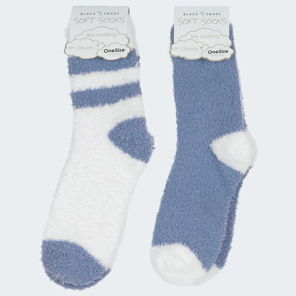 Black Snake Blau/Weiß 2-Pack Damen Kuschelsocken