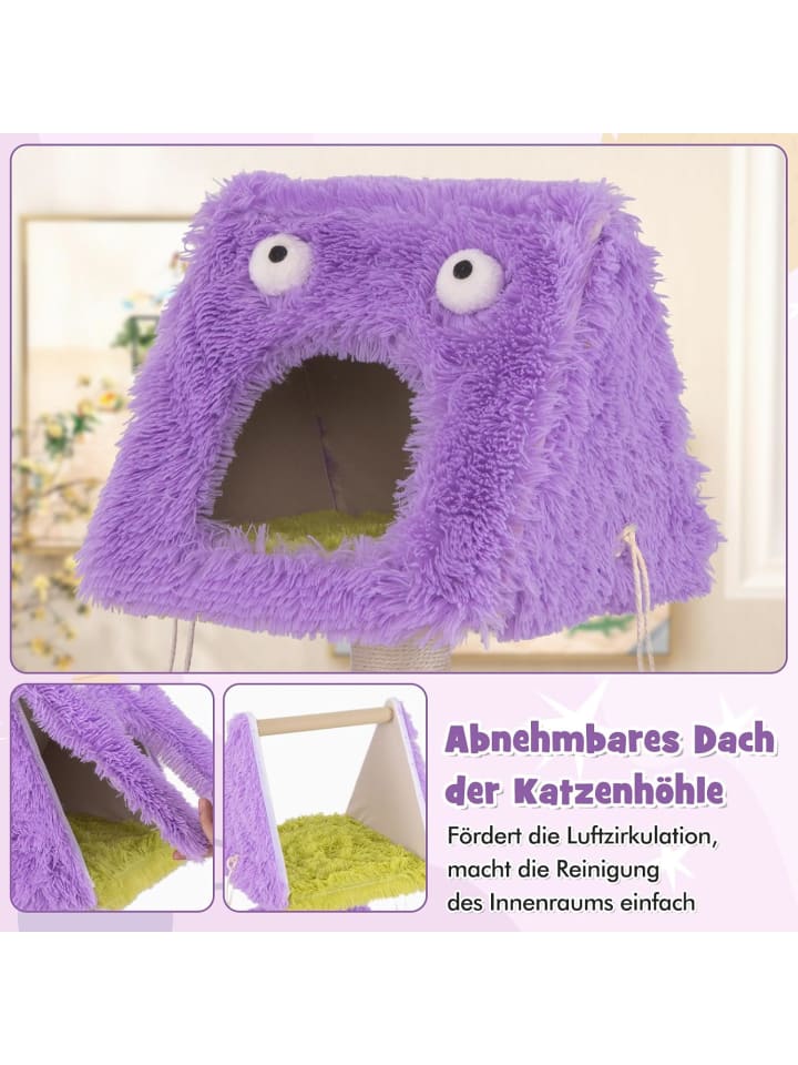 COSTWAY Kratzbaum Monster-Thema 111cm in Lila günstig kaufen onesize