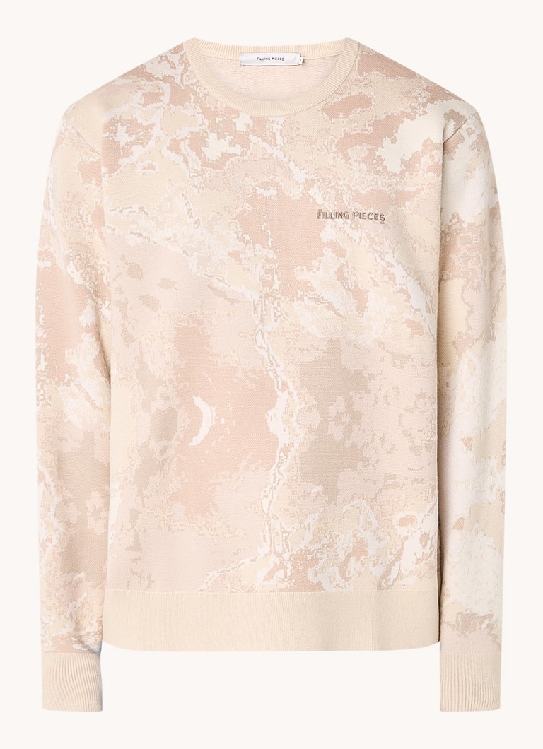 Filling Pieces Fino pleteni pulover s pletenim printom