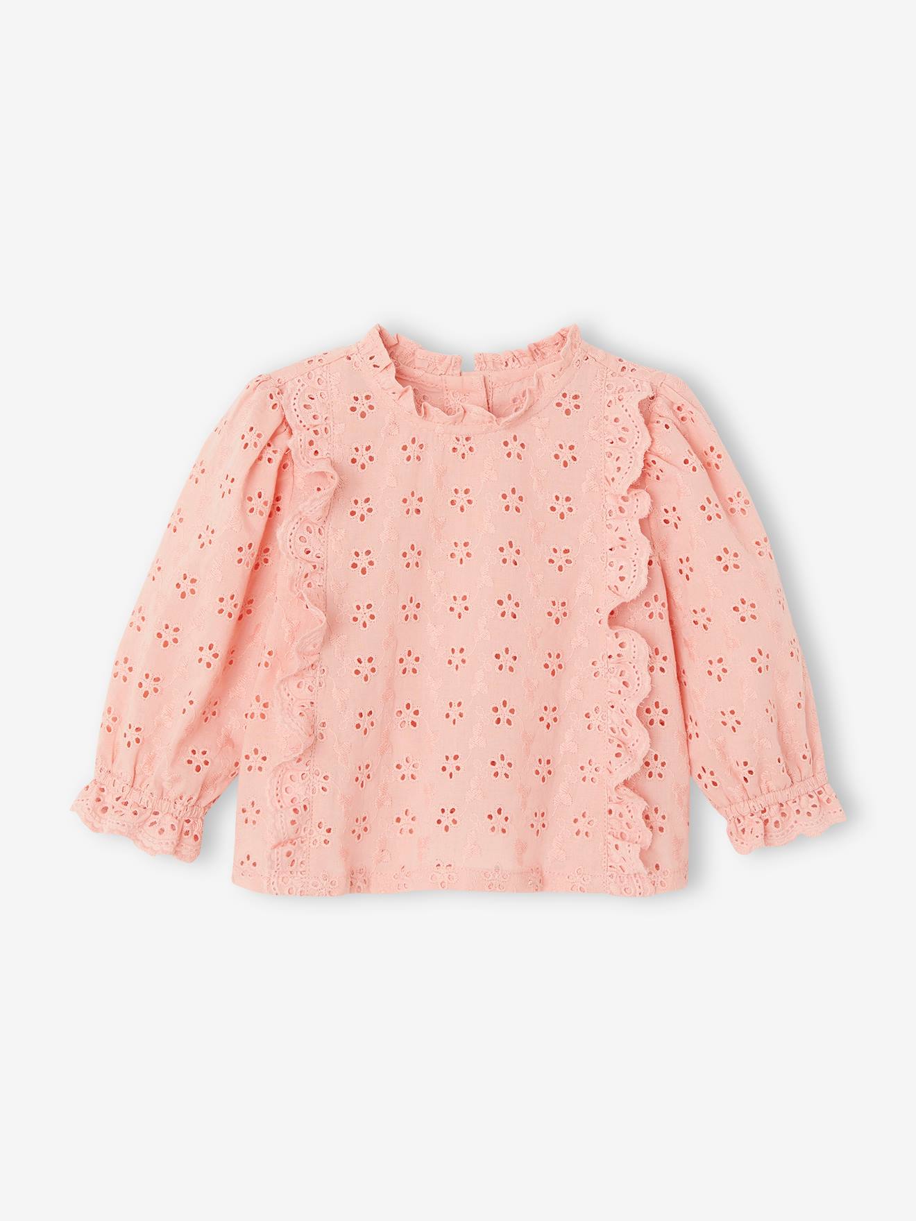 Vertbaudet Mädchen Baby Volantbluse - weiß