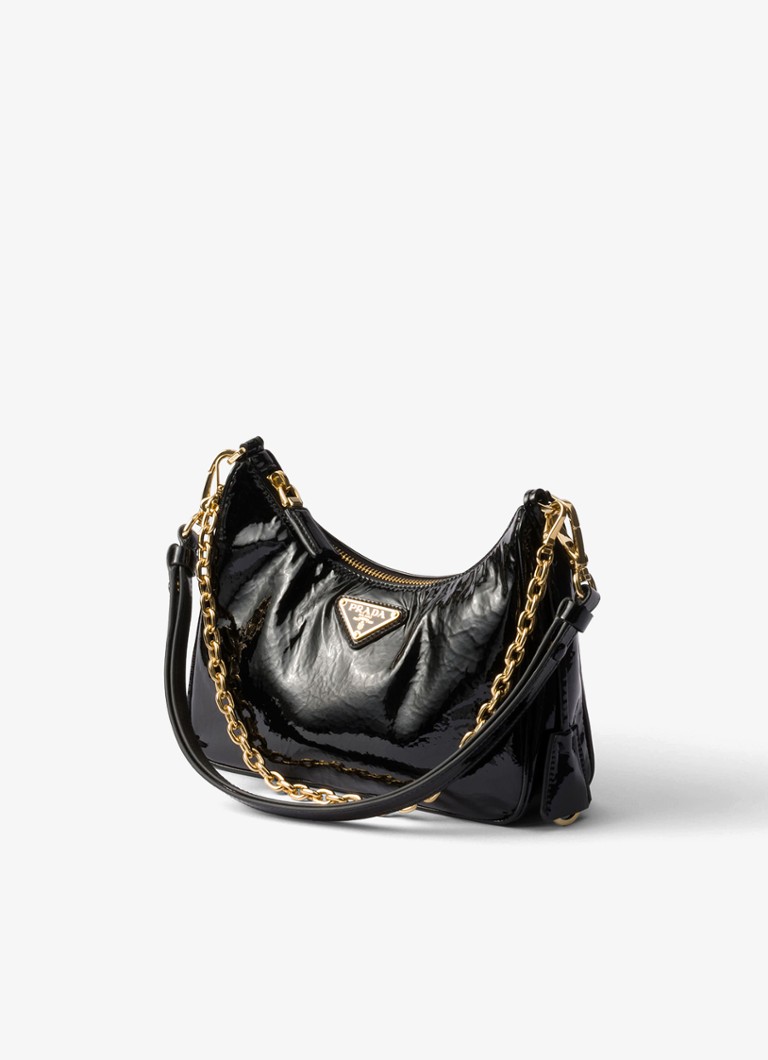 Prada Re-Edition patent leather shoulder bag