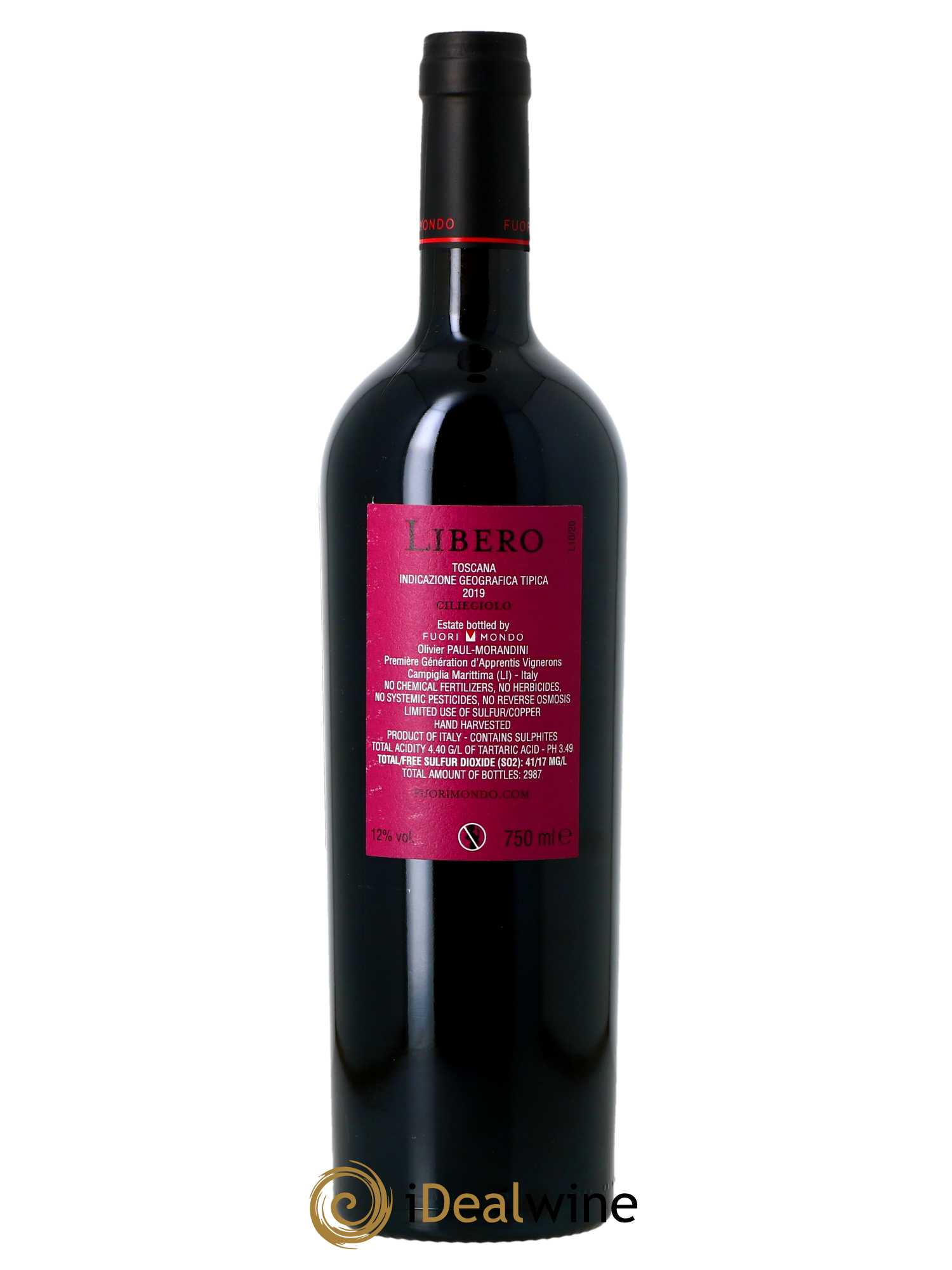 Toscana IGT Libero Volpaiole Fuori Mondo  2019 - Lot de 1 Bouteille