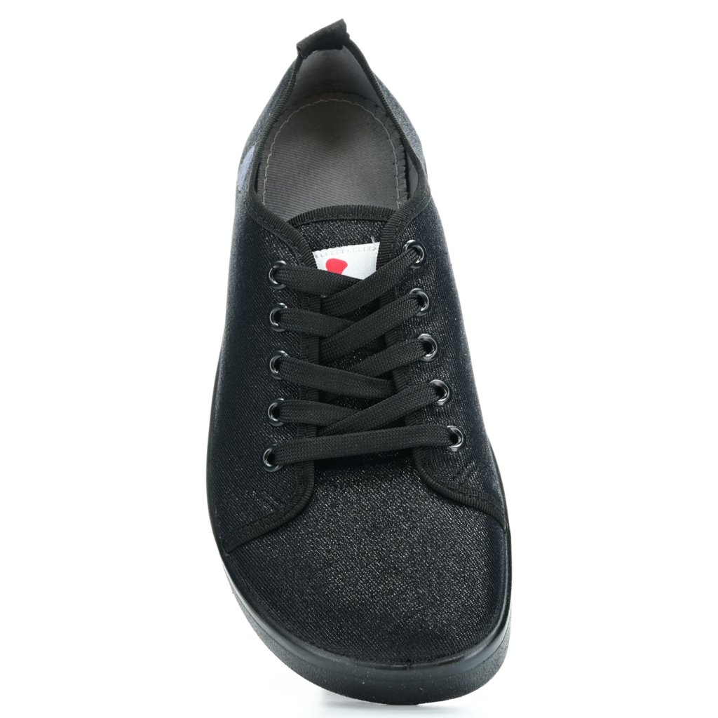 Anatomic STARTER A06 Barfußsneakers Schwarz mit Schwarz und Glitzer