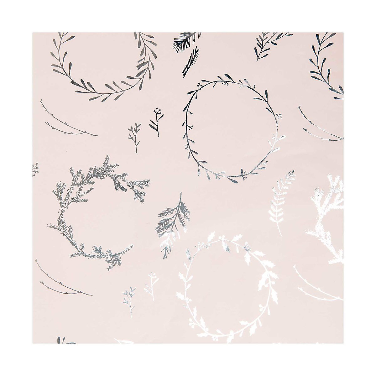 Geschenkpapier, Kränze, Rosa, FSC Mix, 200 x 70 cm