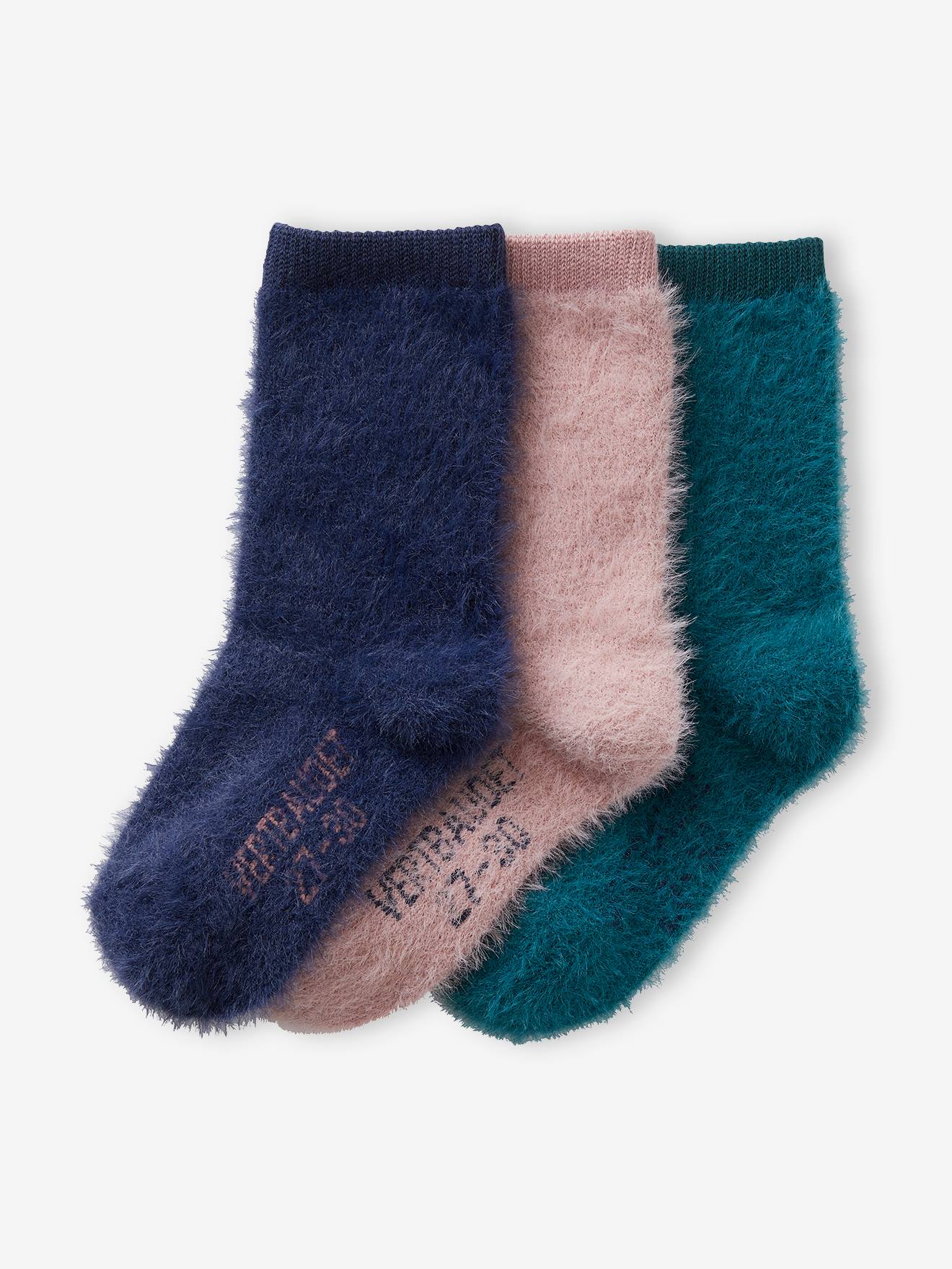 Lot de 3 paires de chaussettes fille en maille 