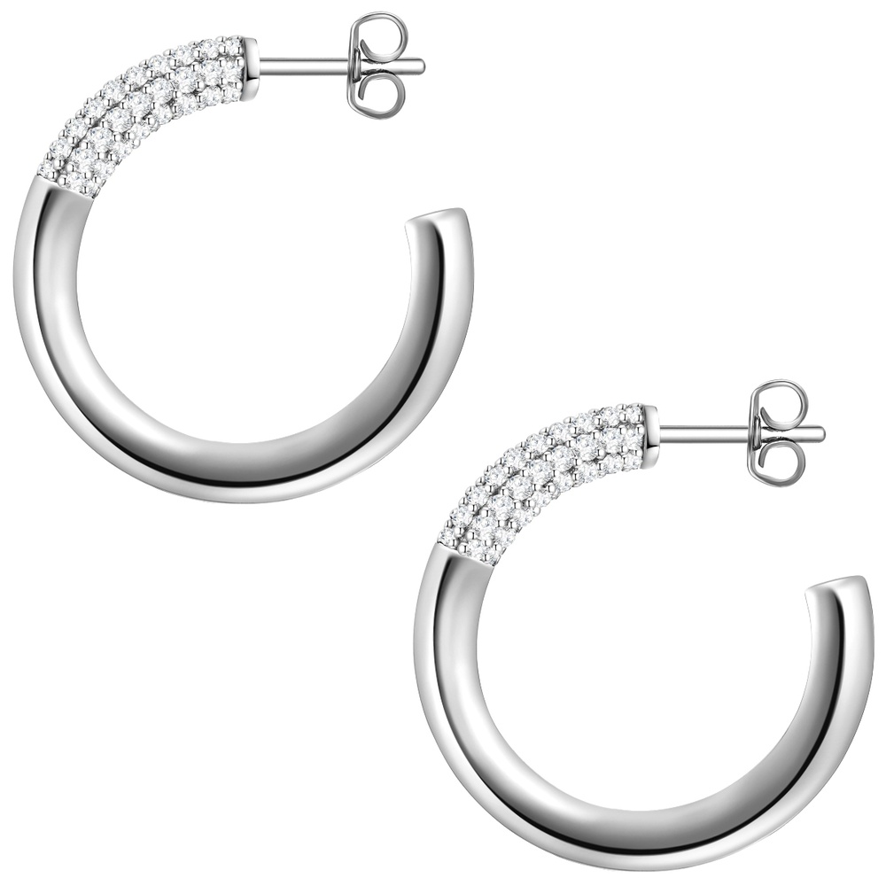 Glanzstücke München Créoles en argent Argent sterling Oxyde de zirconium (CZ) en Argent Boucles d'oreilles
