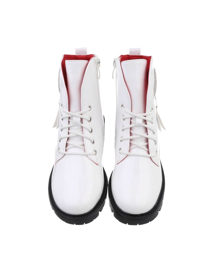Ital-Design Stiefelette in Weiß und Schwarz günstig kaufen