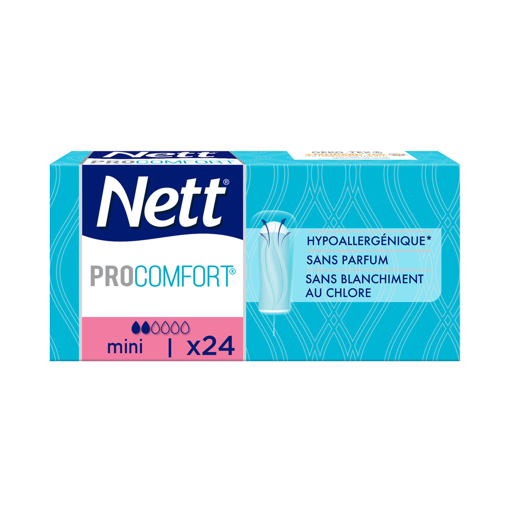 nett Procomfort Tampon sans Applicateur, Mini, Boite de 24 Tampons Tampon