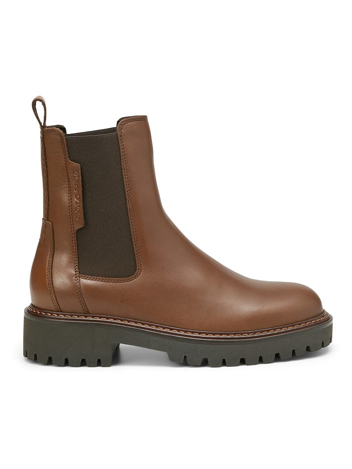Marc O'Polo Shoes Leder-Chelsea-Boots in Hellbraun günstig kaufen
