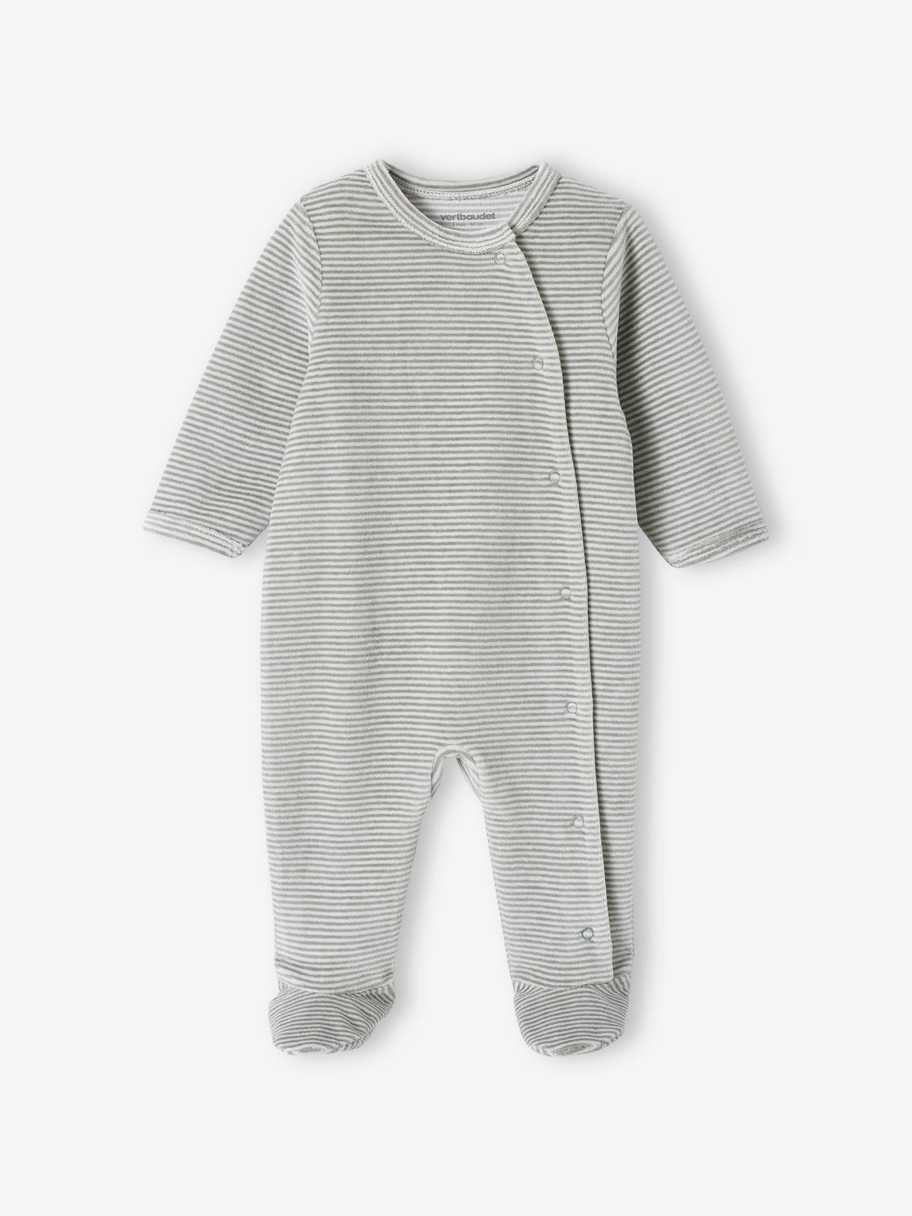 Lot de 2 dors-bien ouverture devant bébé en velours denim gris
