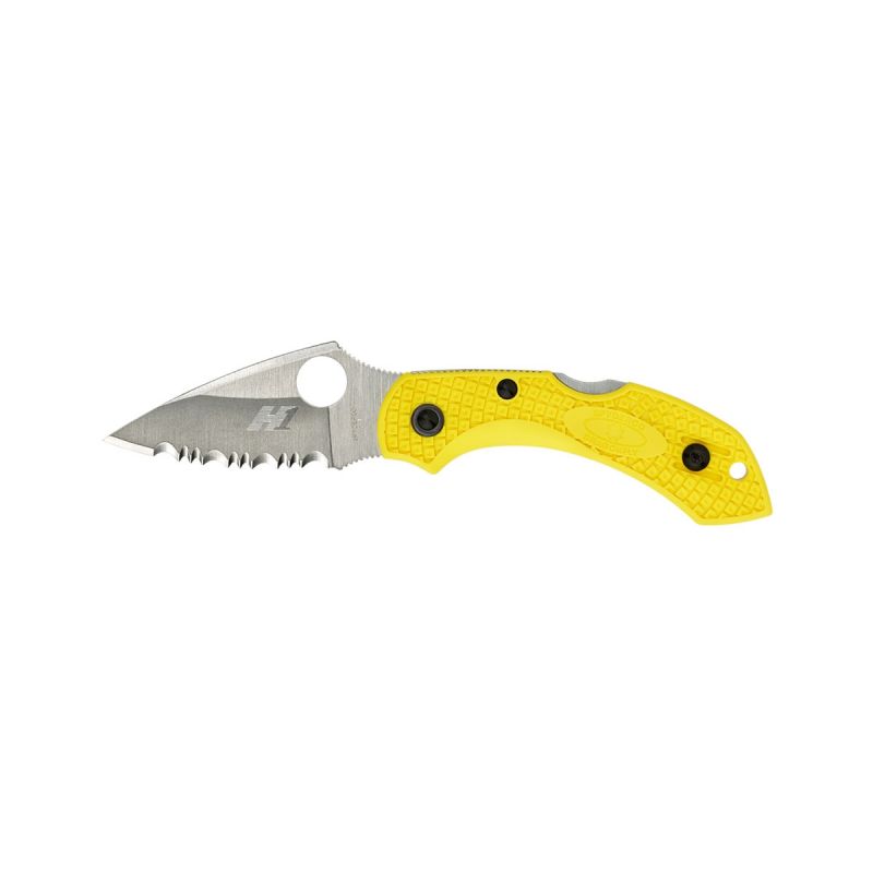 Spyderco Messer Libelle Salzgelb gezackte Klinge, Untermesser \/ Marinemesser