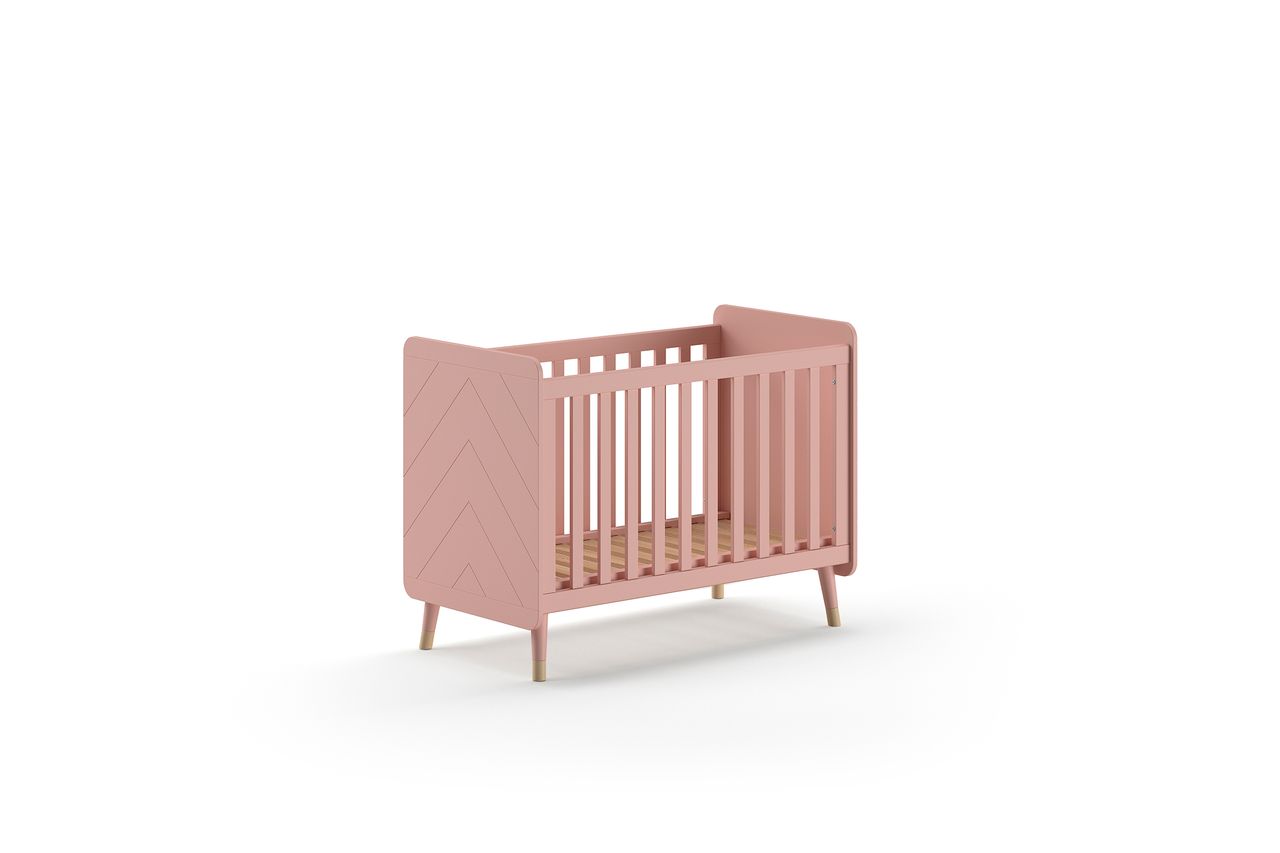 VIPACK BILLY Babybett LF 60 x 120 cm, m. verst. Lattenrost, Ausf. MDF rosa lackiert