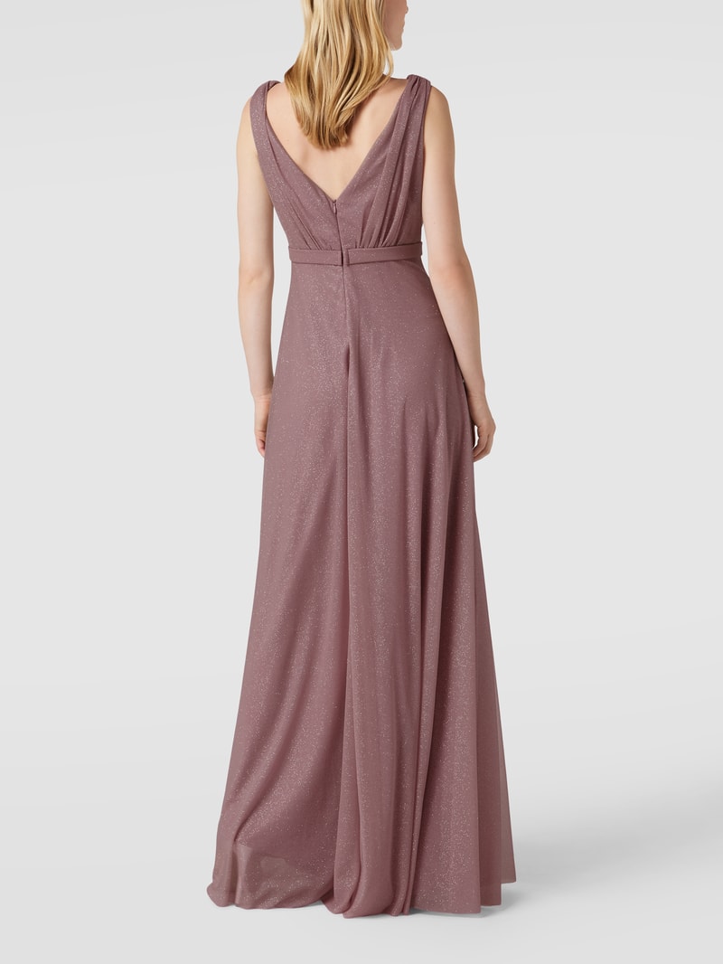 Abendkleid mit Taillenpasse in mauve