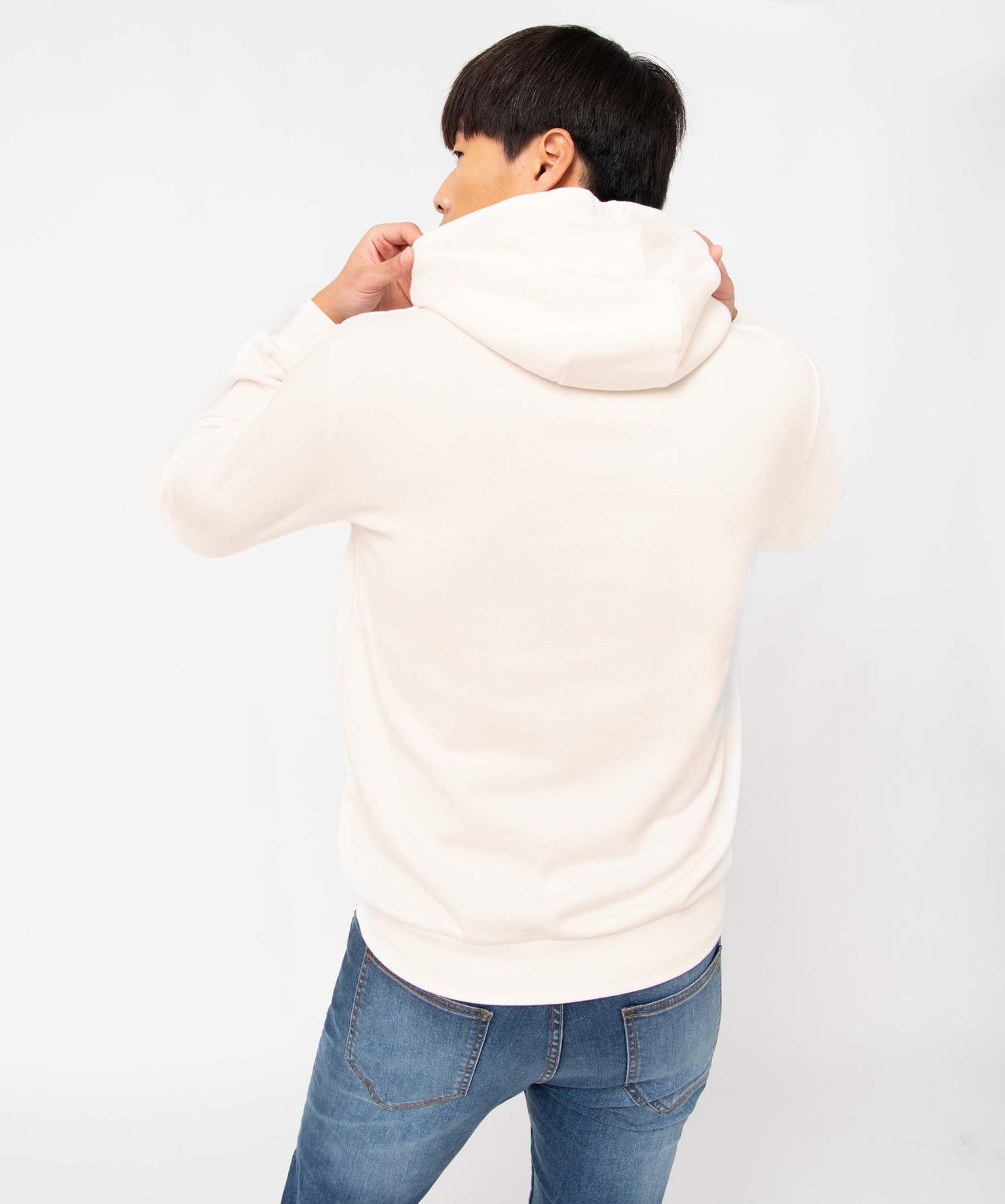 Sweat homme à capuche non molletonné blanc | GEMO