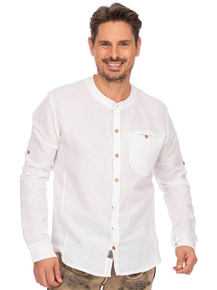Hangowear Stehkragenhemd JEFF in weiß günstig kaufen