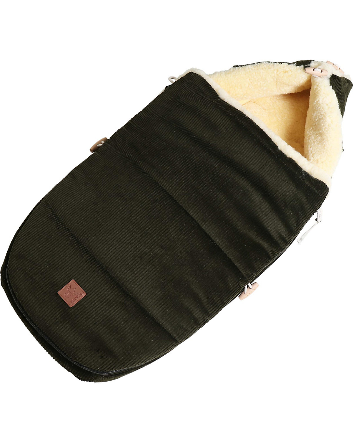 FILIA CORD Babyschalen Fußsack, Lammfell medizin, Fb. olive green