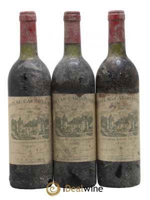 Château Carbonnieux Cru Classé de Graves  1981 - Lot de 3 Bouteilles